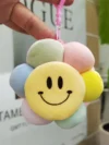 พวงกุญแจดอกไม้ รูปหน้ายิ้มสีสันสดใสน่ารัก